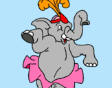 Dibuix Elefant ballant pintat per ,jhfgvjhgvbk
