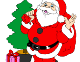 Dibuix Santa Claus i un arbre de nadal  pintat per joan