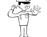 Dibuix Policia de tràfic pintat per laura
