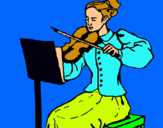 Dibuix Dama violinista pintat per Helena