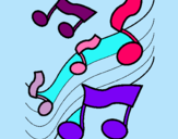 Dibuix Notes en l'escala musical  pintat per ines blanquet llobet