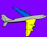 Dibuix Avió pintat per berni