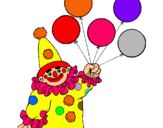 Dibuix Pallasso amb globus pintat per BERTA