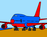 Dibuix Avió en pista  pintat per wail