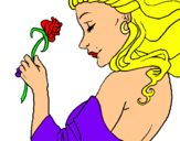 Dibuix Princesa amb una rosa pintat per judith