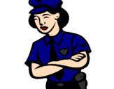 Dibuix Policia dona pintat per MARINA