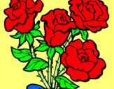 Dibuix Ram de roses pintat per rojode lara