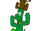 Dibuix Cactus amb barret  pintat per Irene