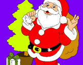 Dibuix Santa Claus i un arbre de nadal  pintat per Mireia
