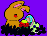 Dibuix Conillet de Pasqua pintat per manel