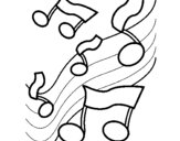 Dibuix Notes en l'escala musical  pintat per ren