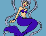 Dibuix Sirena amb perles pintat per luchia noel