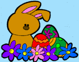 Dibuix Conillet de Pasqua pintat per Isabel
