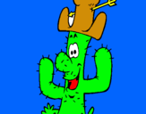Dibuix Cactus amb barret  pintat per ADRIÀ  L M      