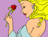 Dibuix Princesa amb una rosa pintat per LUR