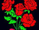 Dibuix Ram de roses pintat per lidia