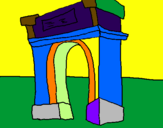 Dibuix Arc de triomf pintat per gemma i xavier