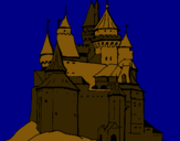 Dibuix Castell medieval pintat per castell carlos