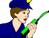 Dibuix Policia amb el walkie pintat per SAMUEL  MALARET