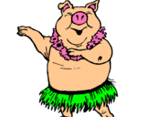 Dibuix Porc hawaià pintat per RAMÓN
