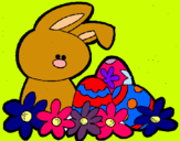 Dibuix Conillet de Pasqua pintat per Alex
