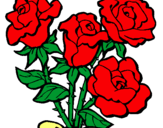 Dibuix Ram de roses pintat per egp