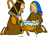 Dibuix Adoren al nen Jesús  pintat per Arnau