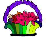 Dibuix Cistell amb flors 4 pintat per nora