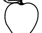 Dibuix poma pintat per mpinyol