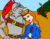 Dibuix Sant Jordi y la princesa pintat per nuria lopez 
