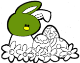 Dibuix Conillet de Pasqua pintat per amparo