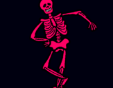 Dibuix Esquelet content  pintat per wotweels