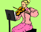 Dibuix Dama violinista pintat per zaida
