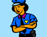 Dibuix Policia dona pintat per sara