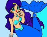Dibuix Sirena pintat per CLÀUDIA