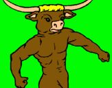 Dibuix Cap de búfal pintat per bob