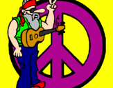 Dibuix Músic hippy  pintat per nay  coco