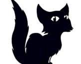 Dibuix Gata persa  pintat per gat negre