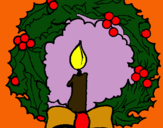 Dibuix Corona de nadal i una espelma pintat per diego