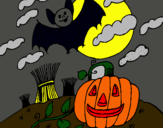 Dibuix Paisatge de Halloween pintat per JAN