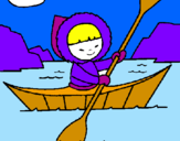 Dibuix Canoa esquimal pintat per cristina homs picañol