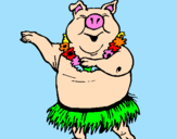 Dibuix Porc hawaià pintat per marta
