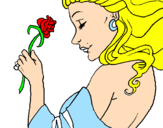 Dibuix Princesa amb una rosa pintat per SHEILA
