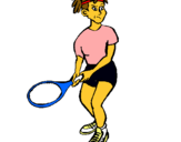Dibuix Noia tennista pintat per clara