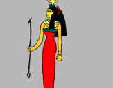Dibuix Hathor pintat per Criistii SanchezZ