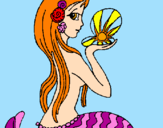 Dibuix Sirena i perla pintat per carmen