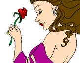 Dibuix Princesa amb una rosa pintat per nerea