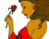 Dibuix Princesa amb una rosa pintat per LAURA 