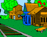 Dibuix Estació de tren pintat per MERITXELL