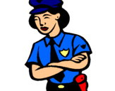 Dibuix Policia dona pintat per vicenç